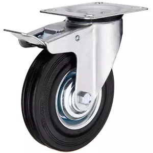 SCb 42 - Промышленное колесо 100 мм (площадка, поворотн., тормоз, черн. рез., роликоподш.)
